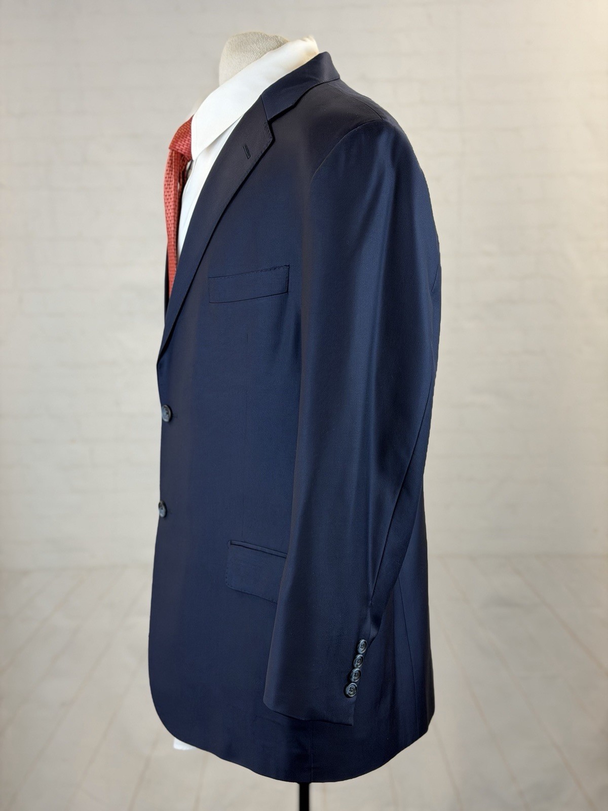 Hickey Freeman USA Men’s Navy Blue Super 150s Wool Blazer 46R $1,158 Two Button