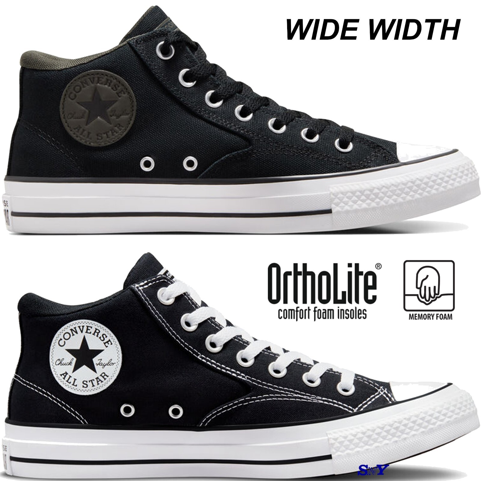 CONVERSE Men’s Chuck Taylor All Star Malden Street Mid-Top Shoes WIDE WIDTH