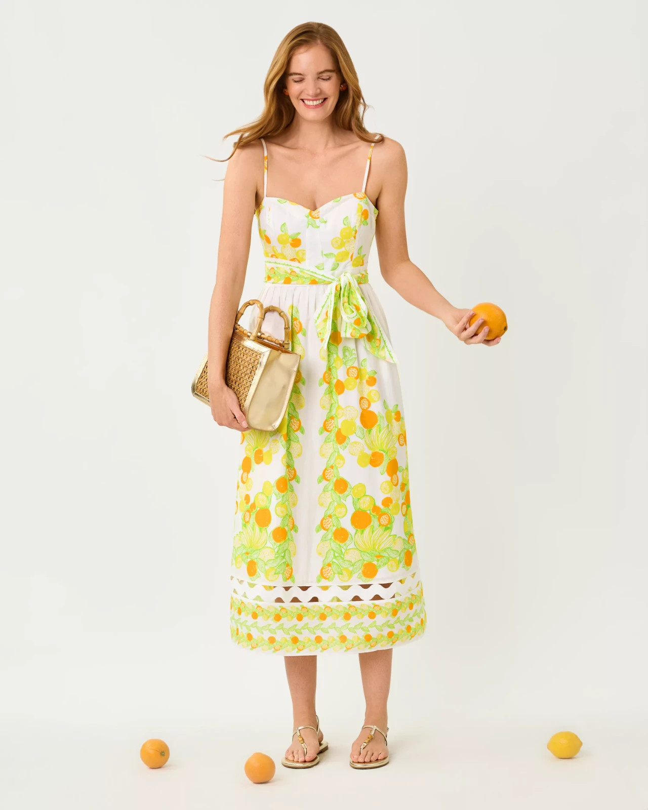 NWT Lilly Pulitzer Katina Midi Dress Resort White Zesty Engineered . All Sizes !