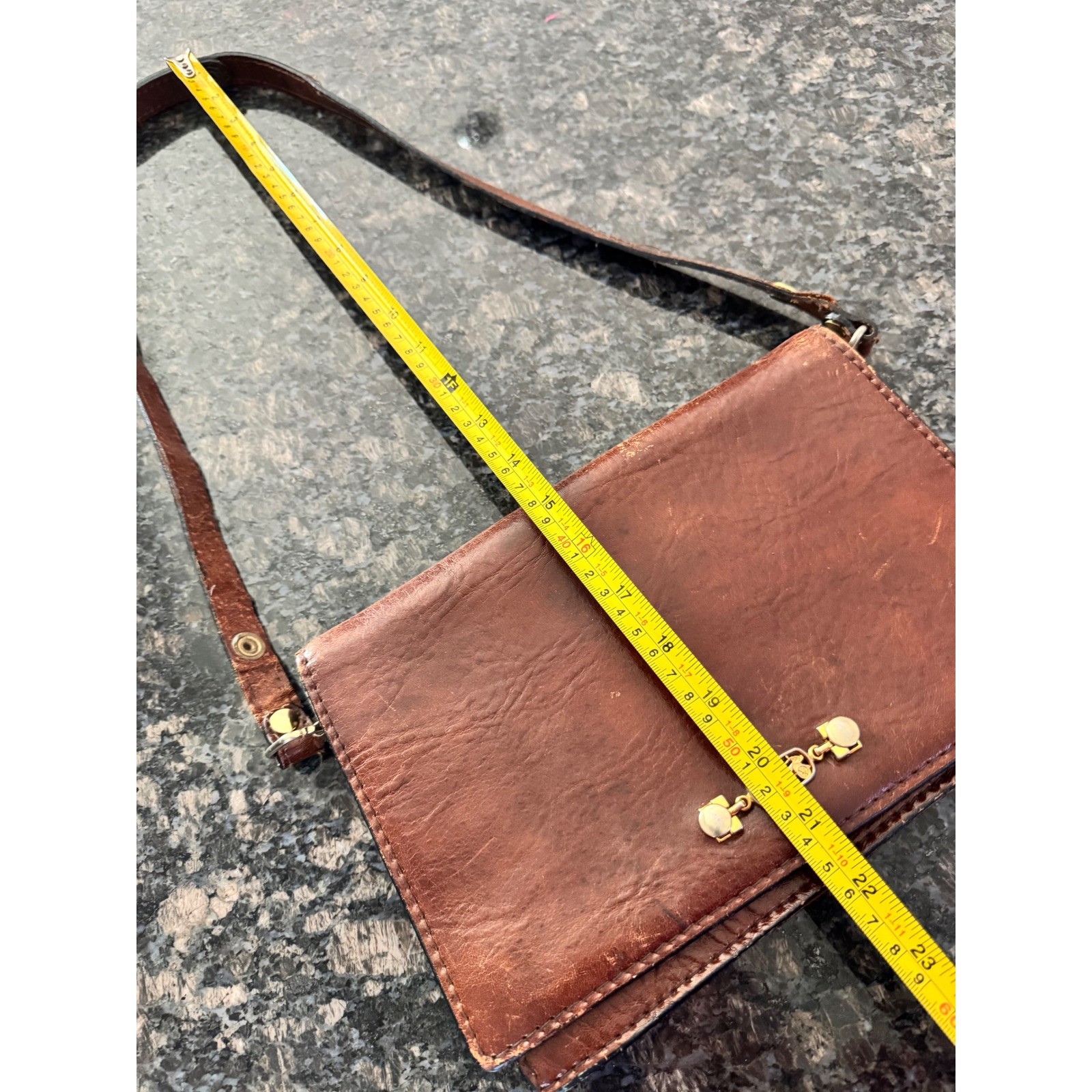 Vintage Brown Leather Celine? Horse Carriage Shoulder Bag Equestrian Flap Purse