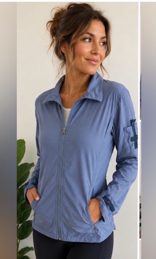 Mountain Hardwear Women’s 10 Lightweight Zip Up Jacket Blue Outdoor Sun/Fishing