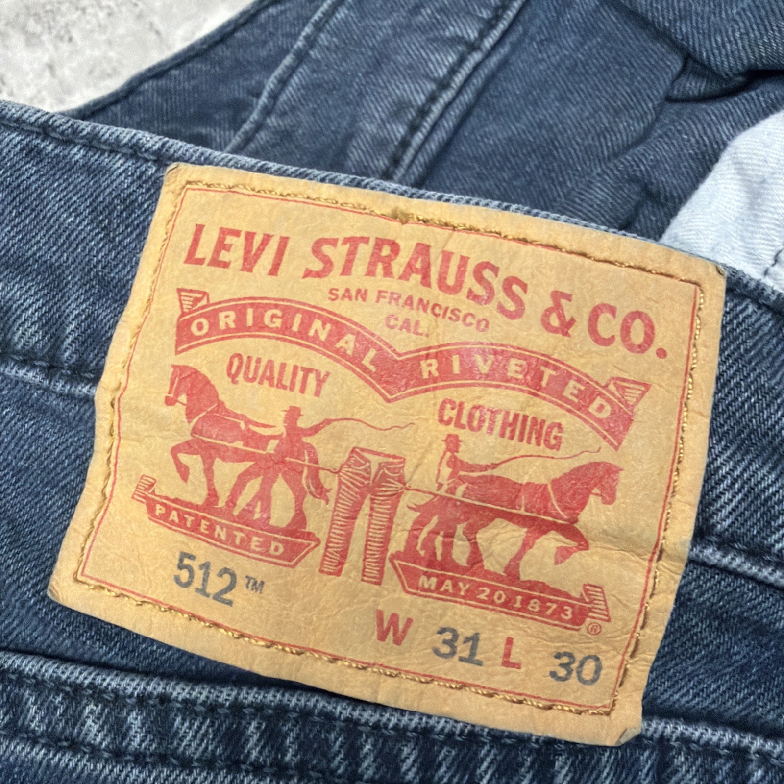 Levis 512 Jeans Men 31×30 Slim Taper Dark Wash Denim Pants Indigo Stretch USA