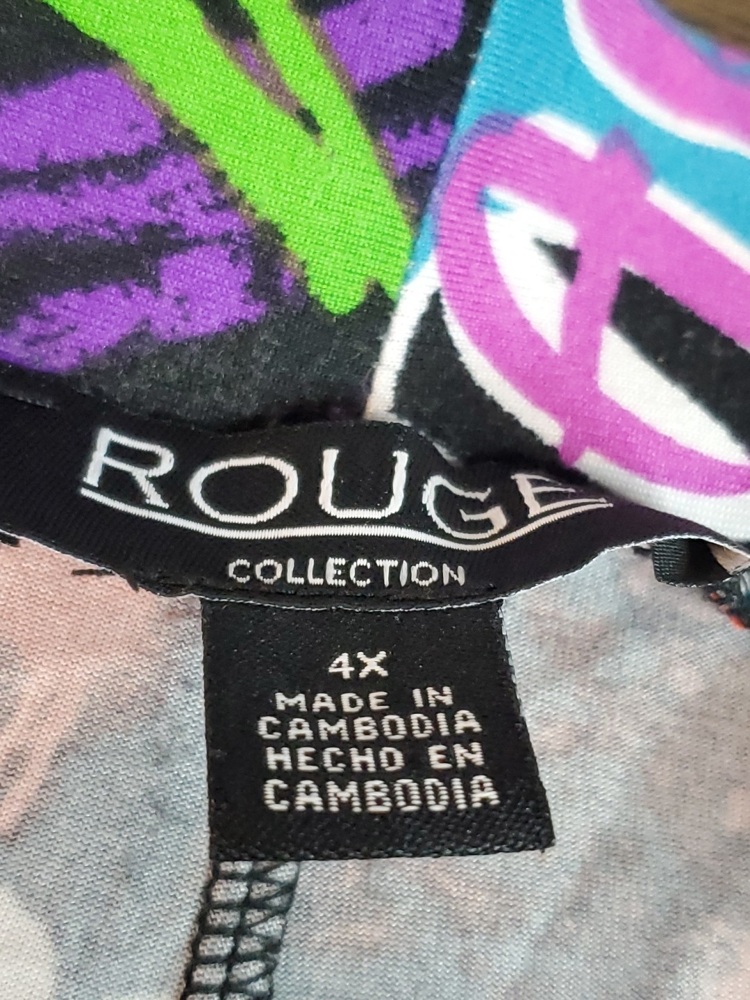 Rouge Collection Women’s Graffiti Letter Print Pull On Leggings Size 4X