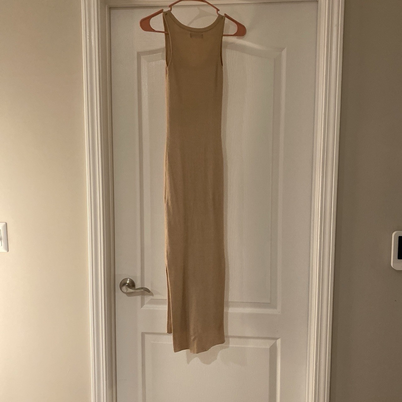 NAADAM Beige Ribbed Knit Silk Cashmere Sleeveless Scoop Neck Maxi Dress XS