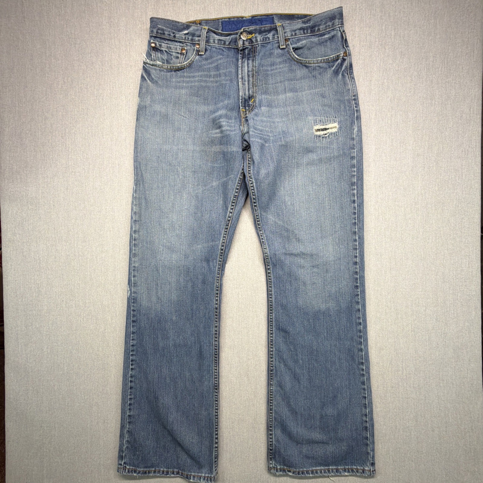 Vintage Levis 527 Jeans Bootcut 36×34 Mens Blue Distressed