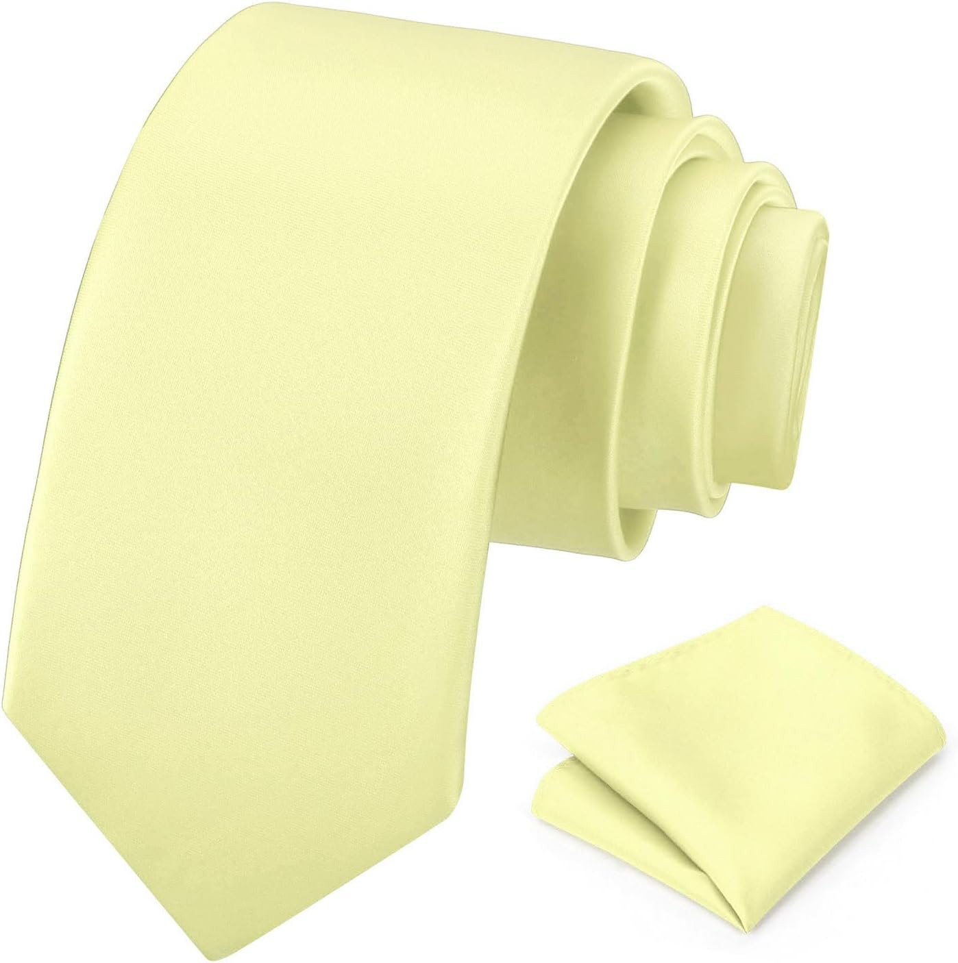 Men’s Tie Set Solid Pure Color 3.15″ (8CM) Classic Formal Plain Necktie and Pock