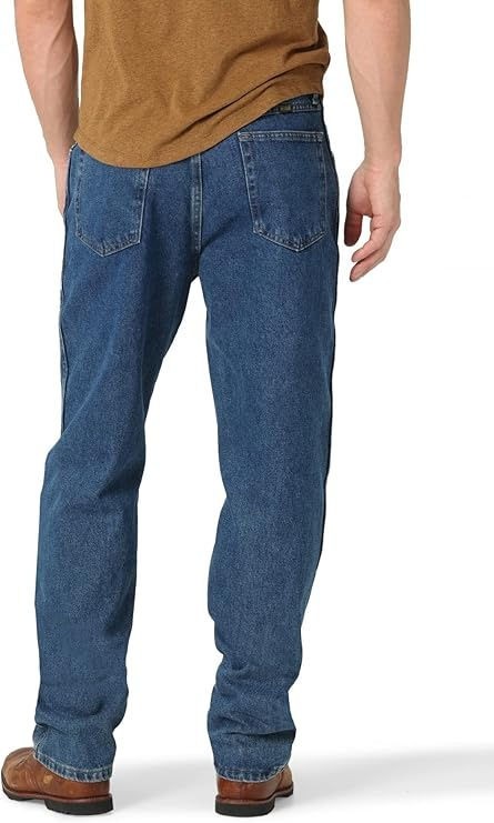 Wrangler Rustler Men’s Classic Relaxed Fit Jeans – Dark Stonewash – 44×32