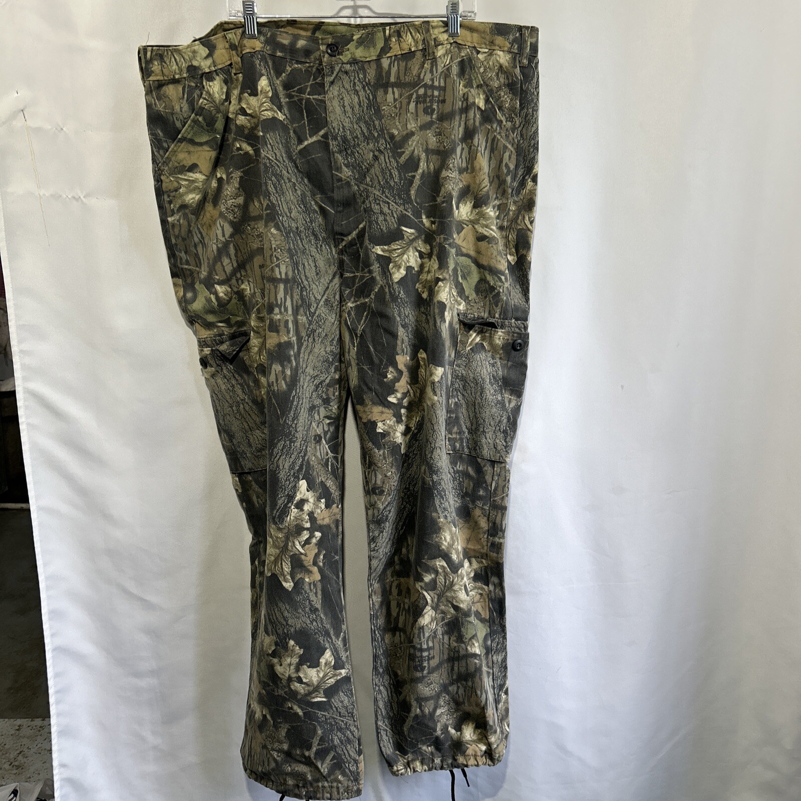 LIBERTY Camo Pants 2XL Vintage Cargo Hunting w/Drawstring 44-46 waist 31 inseam