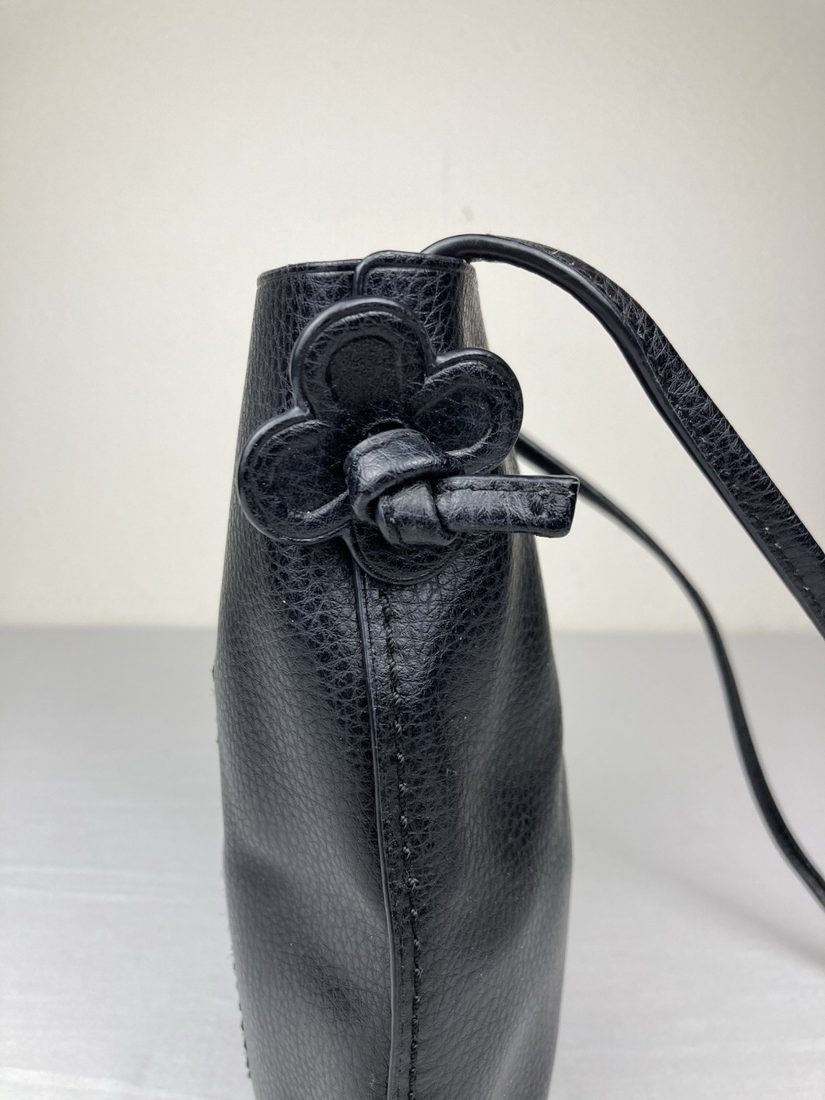 AUTHENTIC COACH LEATHER DERBY CROSSBODY FLOWER BAG BLACK F58661 VGC!