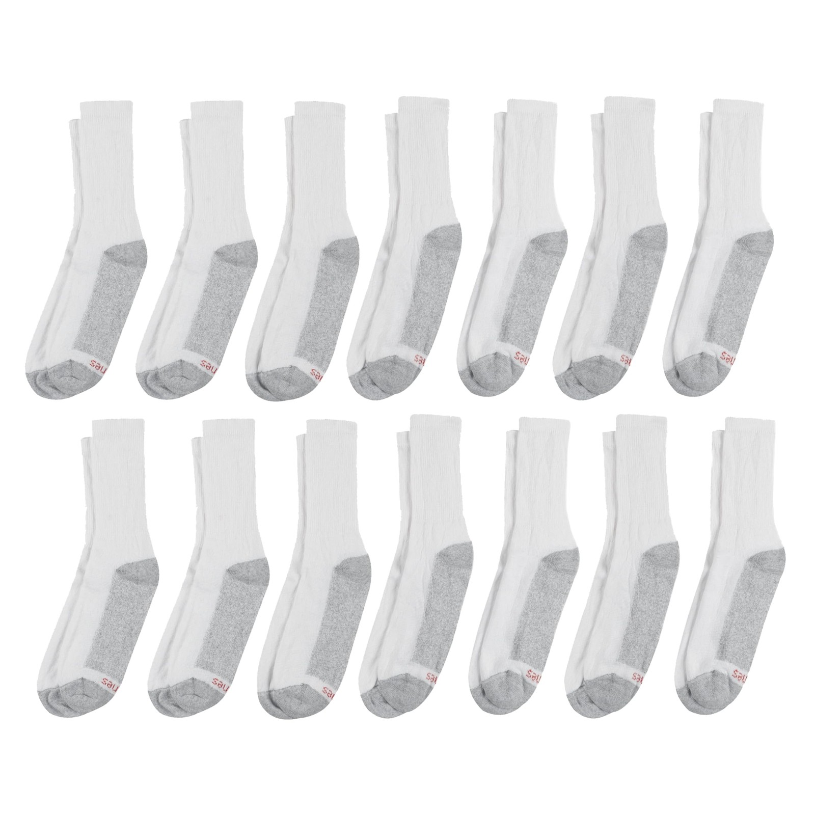 Hanes A84V14 Men’s Crew Socks 14 Pairs Double Tough Moisture-Wicking Size 12-14