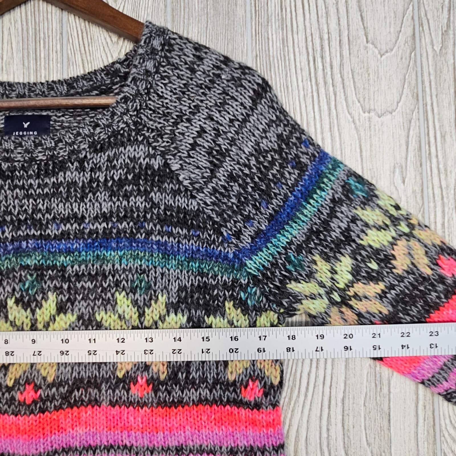 American Eagle Jegging Fair Isle Sweater Women’s Small Multicolor Cozy Knit