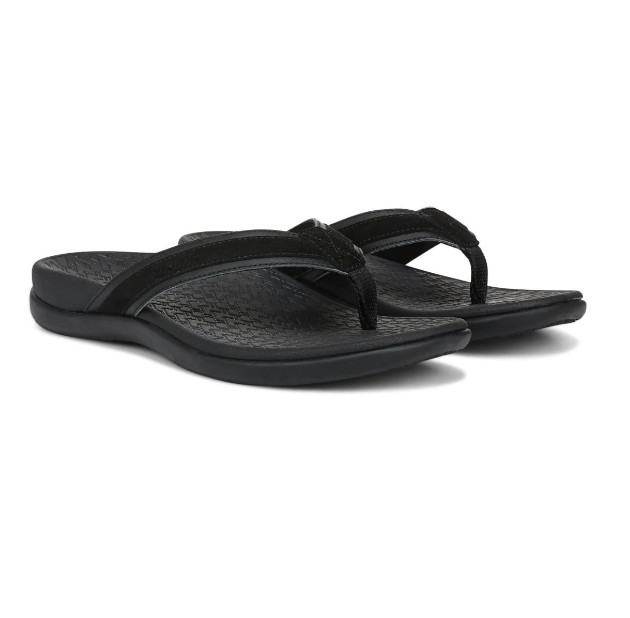VIONIC Tide 2.0 Toe Post Sandal, Black Suede