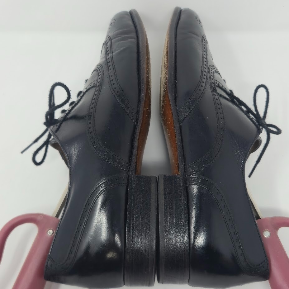 Bally of Switzerland Men’s Wingtip Oxfords Size 7 D Black Leather Brogue Vintage