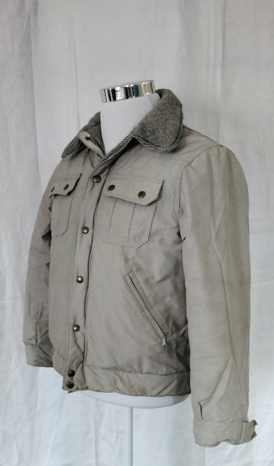 Woolrich Insulated Lined Short Jacket Vintage 80’s Men’s Medium Beige INV#Z4015