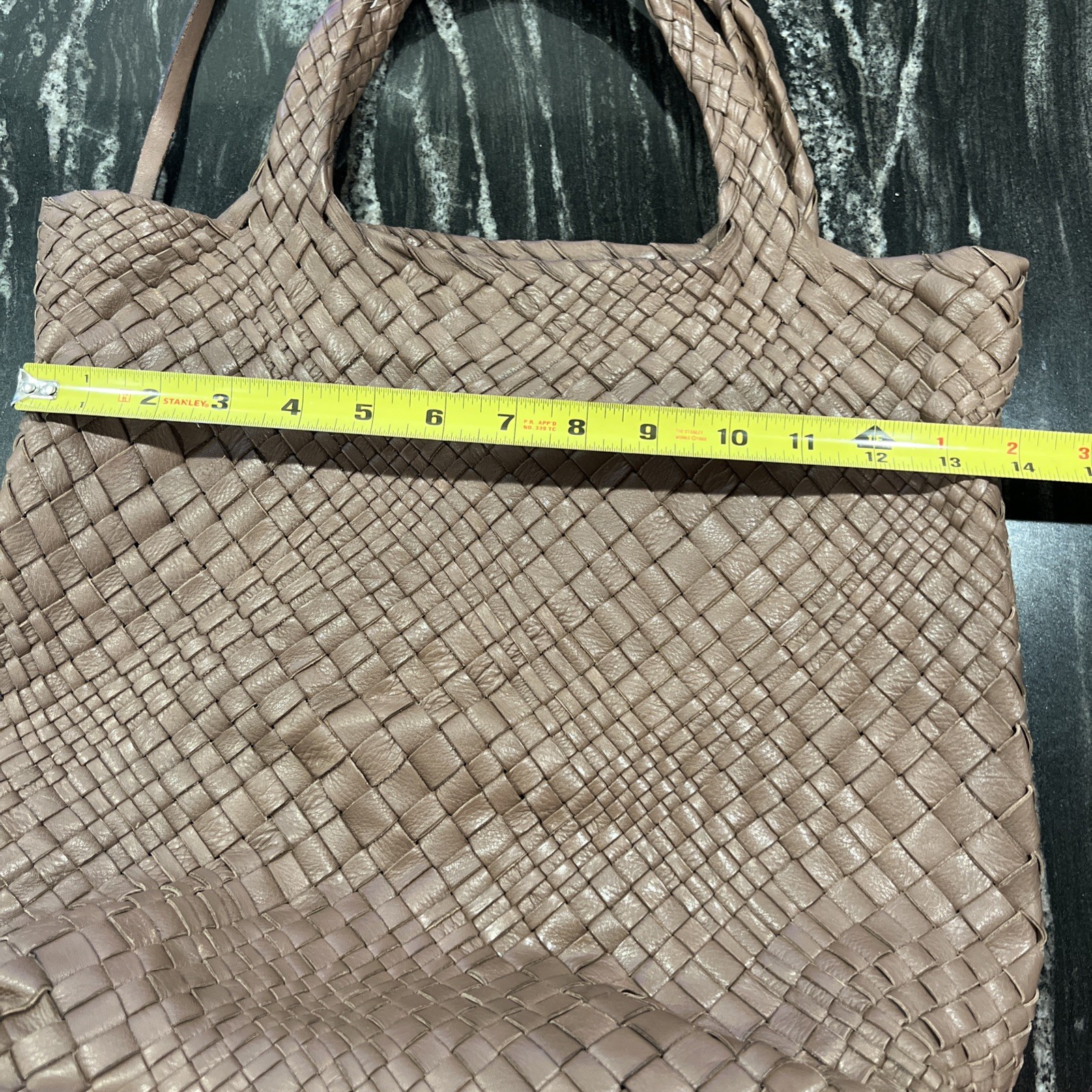 FALOR Italian Genuine Leather Handbag Woven Made in Italy w/ Attached Coin Purse