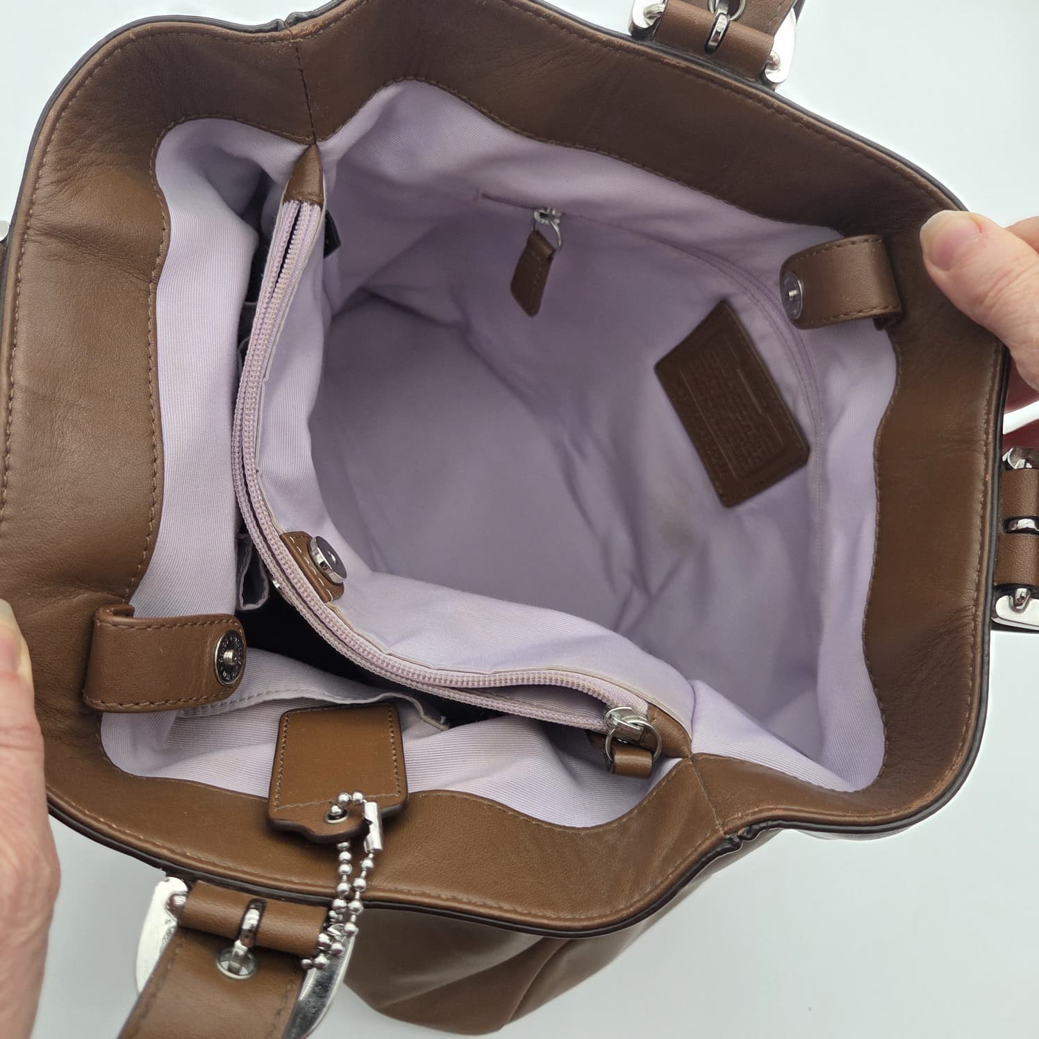 Coach Soho North South Chocolate Brown Leather Tote Shoulder Bag F17216