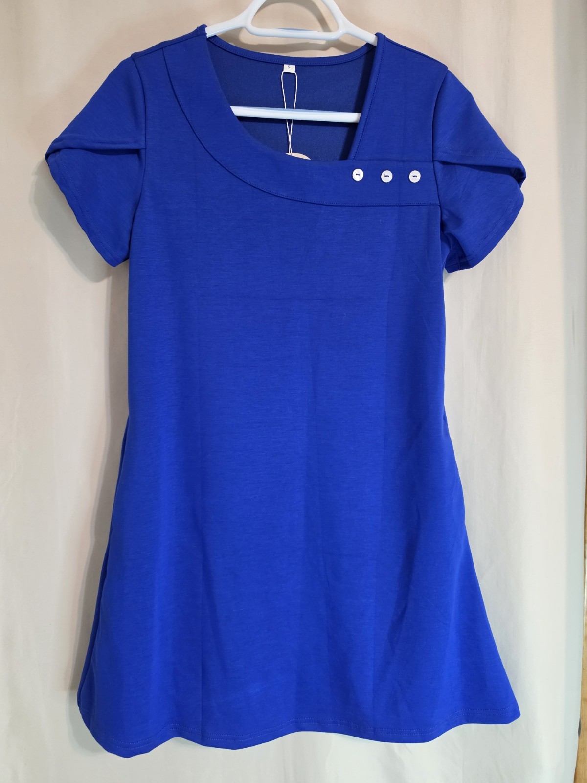 Women’s Short Petal Sleeve Dress By Valiamcep Size Small In Blue Vintage-inspire