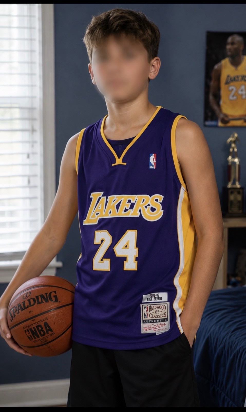 Kobe Bryant LA Lakers #24 Kids Stitched Yellow Jersey Youth Medium 10/12