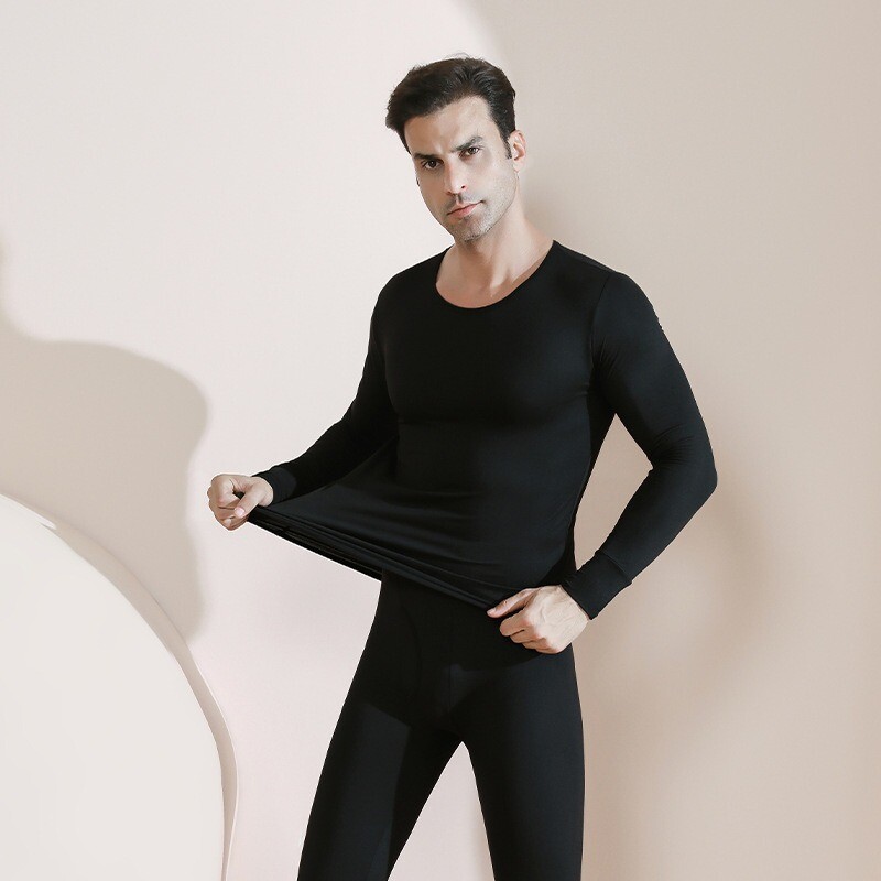 Men Thermal Microfiber Fleece Winter Lined Long Johns Warm Underwear Shirt Pants