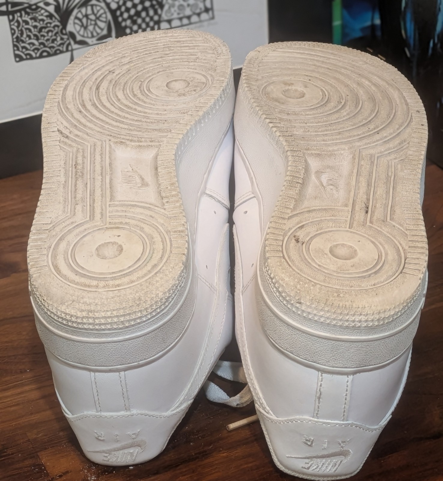 Nike Air Force 1 White Men’s Low Top Leather Athletic Sneakers