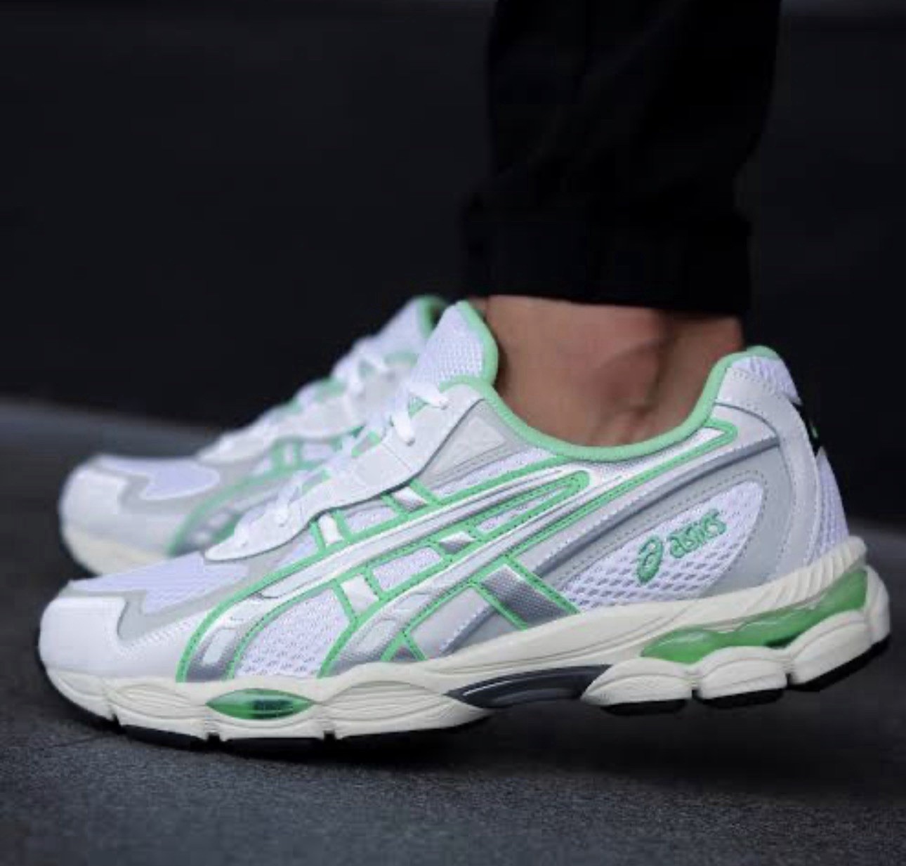 Asics Gel Nyc 2055 Men’s Sizes 8-13 Casual Shoe White Green Athletic Sneaker