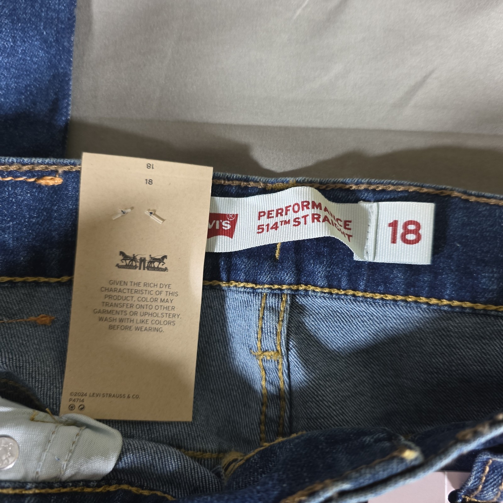 Levi’s Boys’ 514 Straight Fit Performance Jeans – Medium Wash 18 Reg 29×31