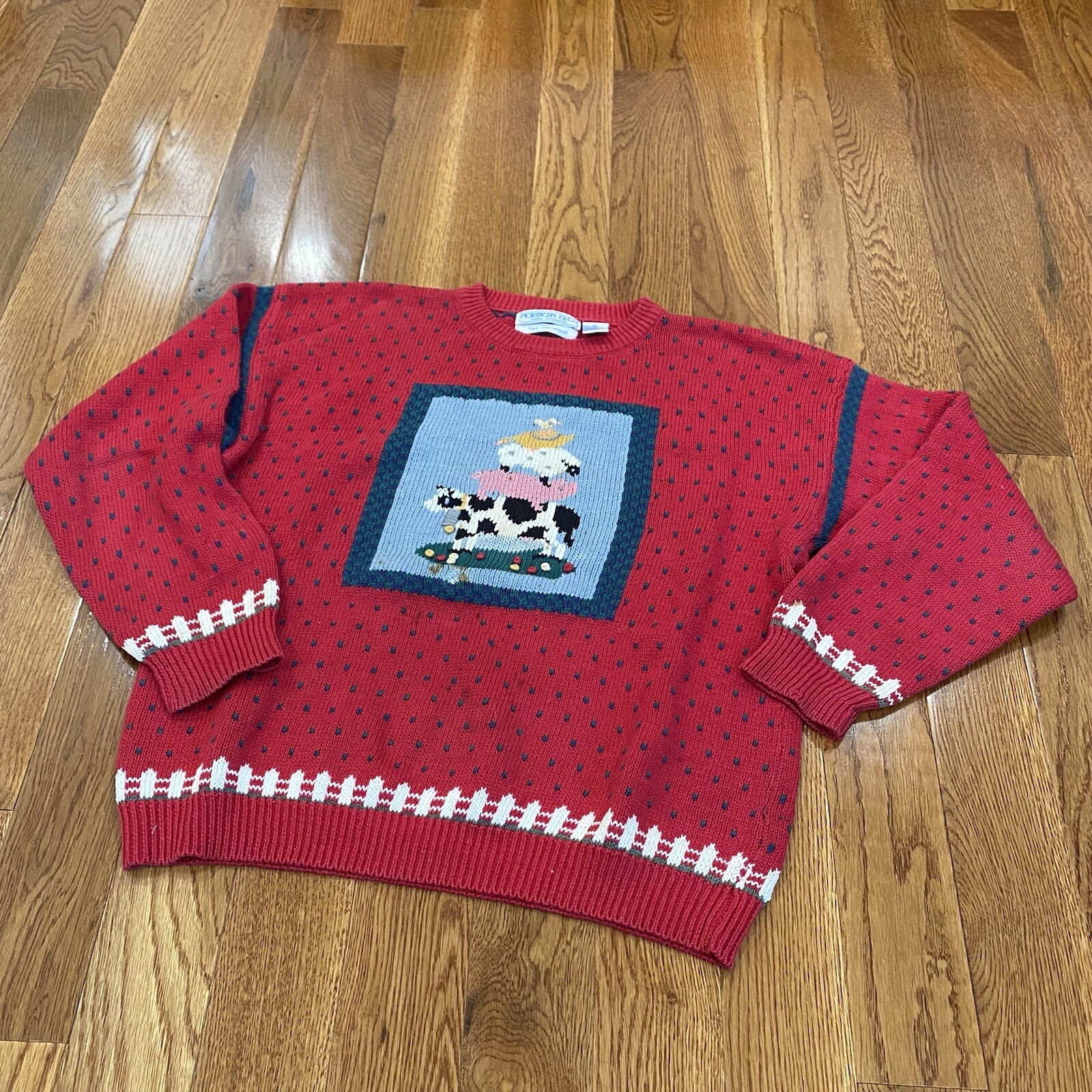 Vintage Women’s Northern Isles Sweater, Farm Animals Sz M
