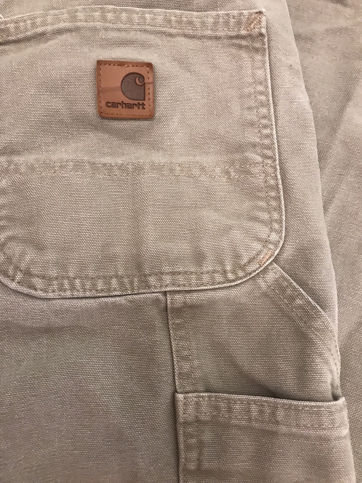 Carhartt B11 DES Desert Duck Cotton Dungaree Work Pants Farm Hammer Loop 38 X 31