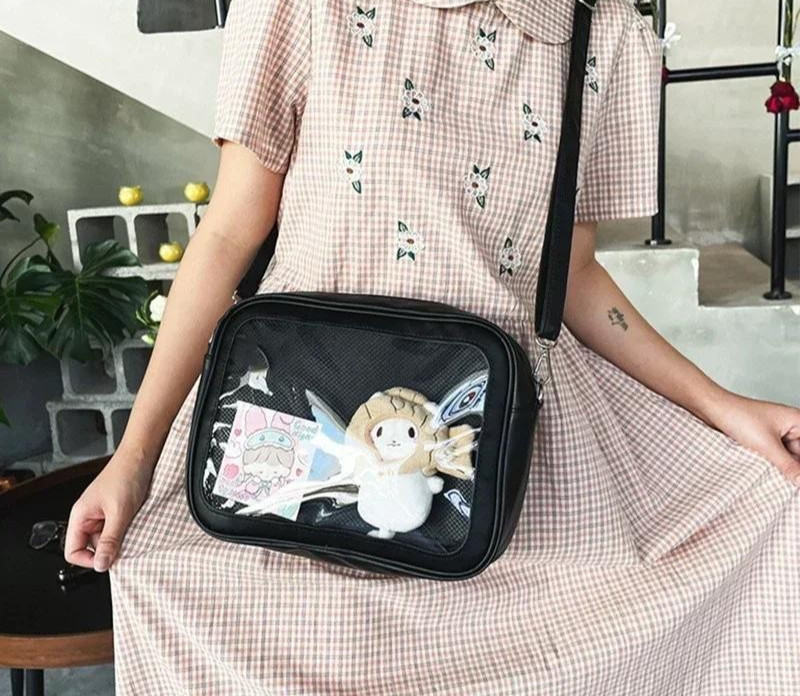 Women’s Ita Crossbody Bag Clear Transparent Shoulder Messenger Purse Cute Kawaii