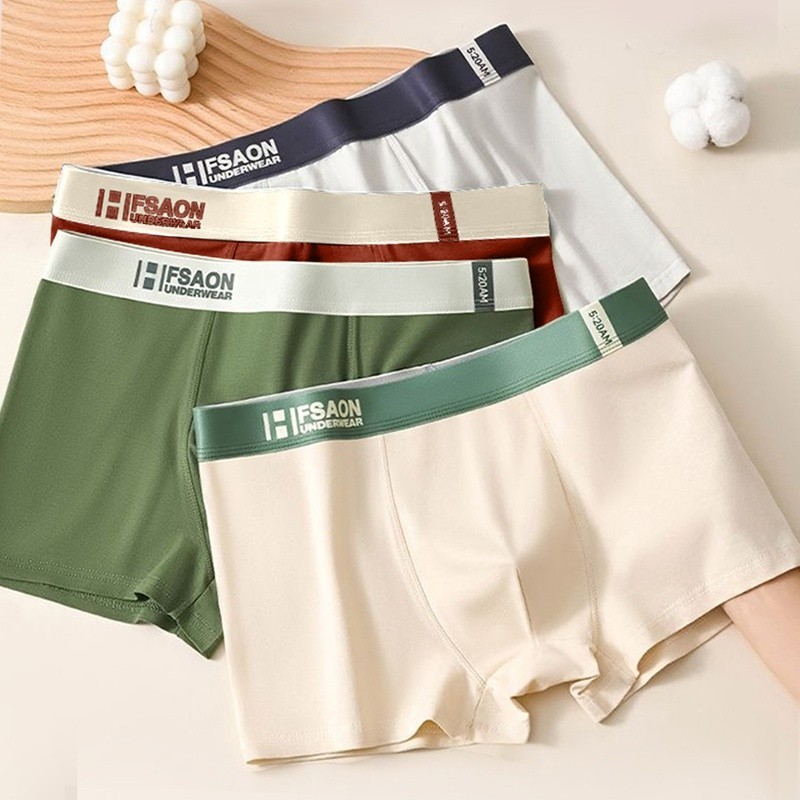 4 PCS Men’s Underwear Soft Boxer Briefs Breathable Comfortable Trunks