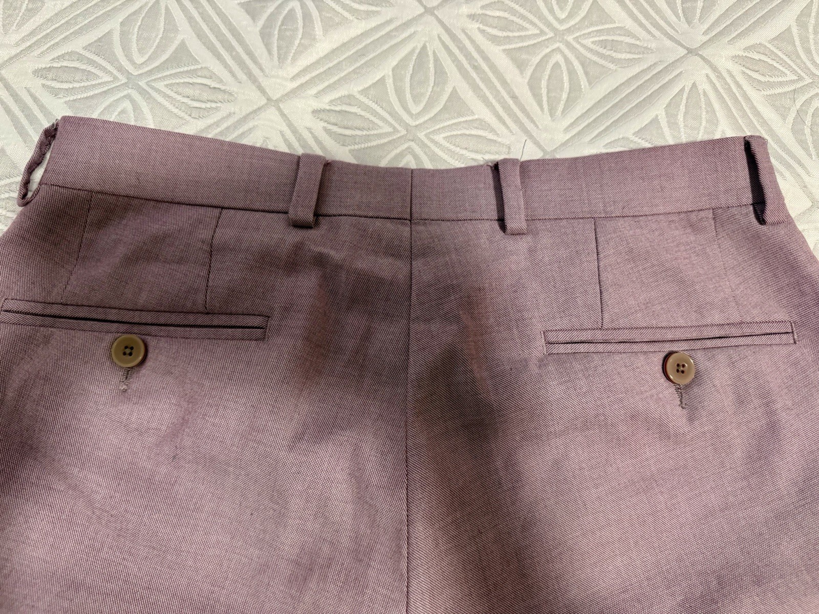 Ben Sherman Men’s Purple Solid 2-Piece Suit 38R Single-Breasted Pleated