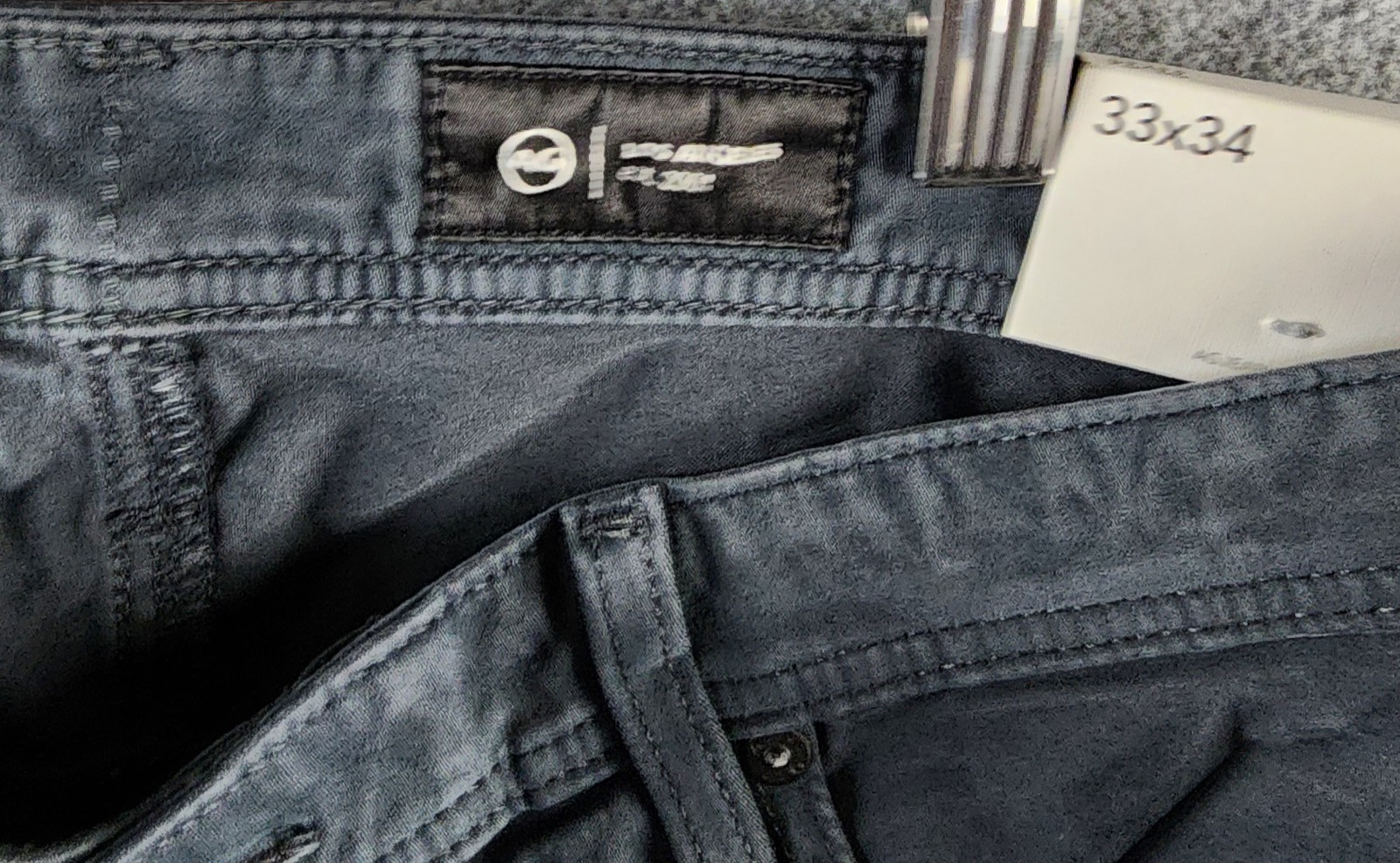 AG Tellis 34 Modern Slim Fit Twill Pants Men’s 33×34 Melange Smoke Button Zip