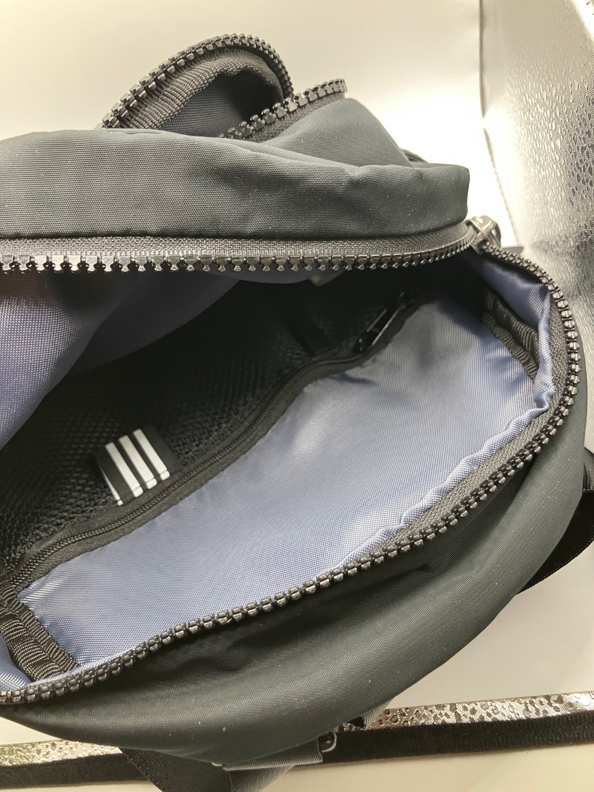 New Adidas Linear/ 3 Mini Backpack Black Bag New / Mesh Sides Withtags
