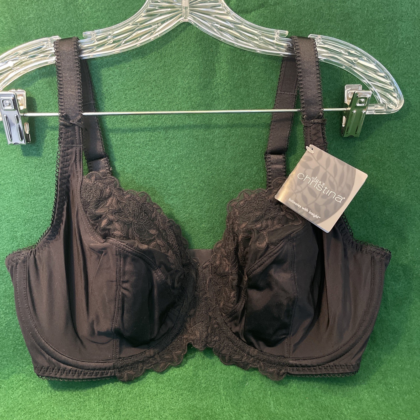 Olga ‘s Christina 55027 40D Black Luxury Lift 2 Ply Underwire Bra w Lace Accents