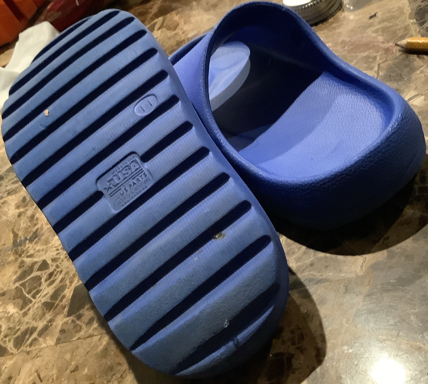 FUBAR Men’s US 11 Blue Slide Sandals EVA Foam Upper Slip-On Casual Solid