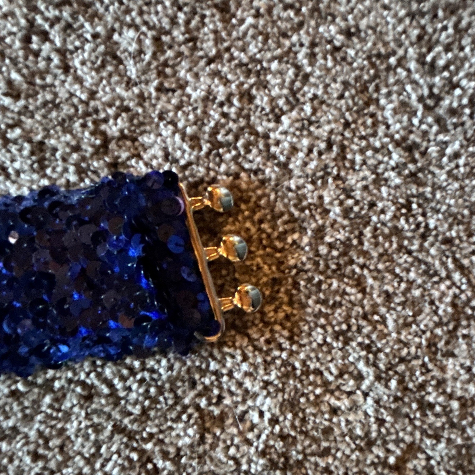 Blue Sequin Fabric Elastic Belt