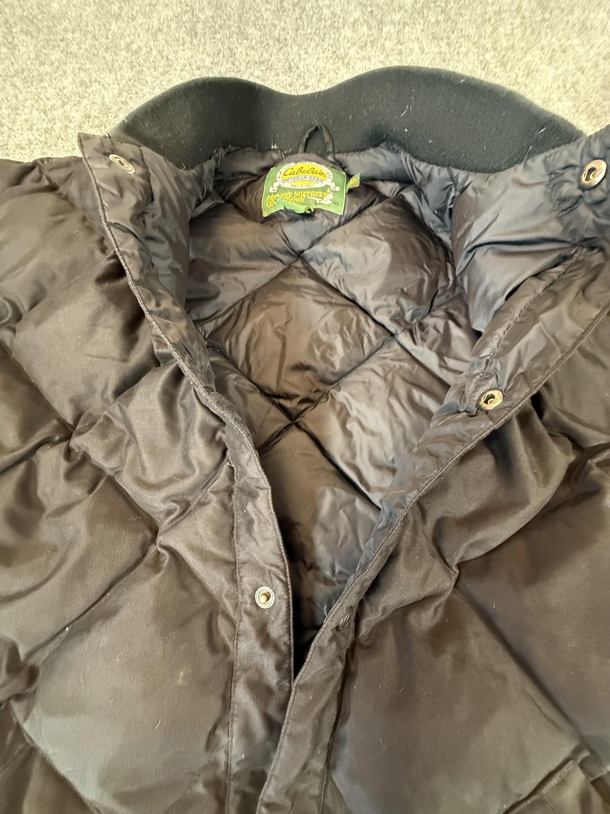 Cabelas Jacket Mens 3XLT Black Premier Northern Goose Down Puffer Coat Quilted