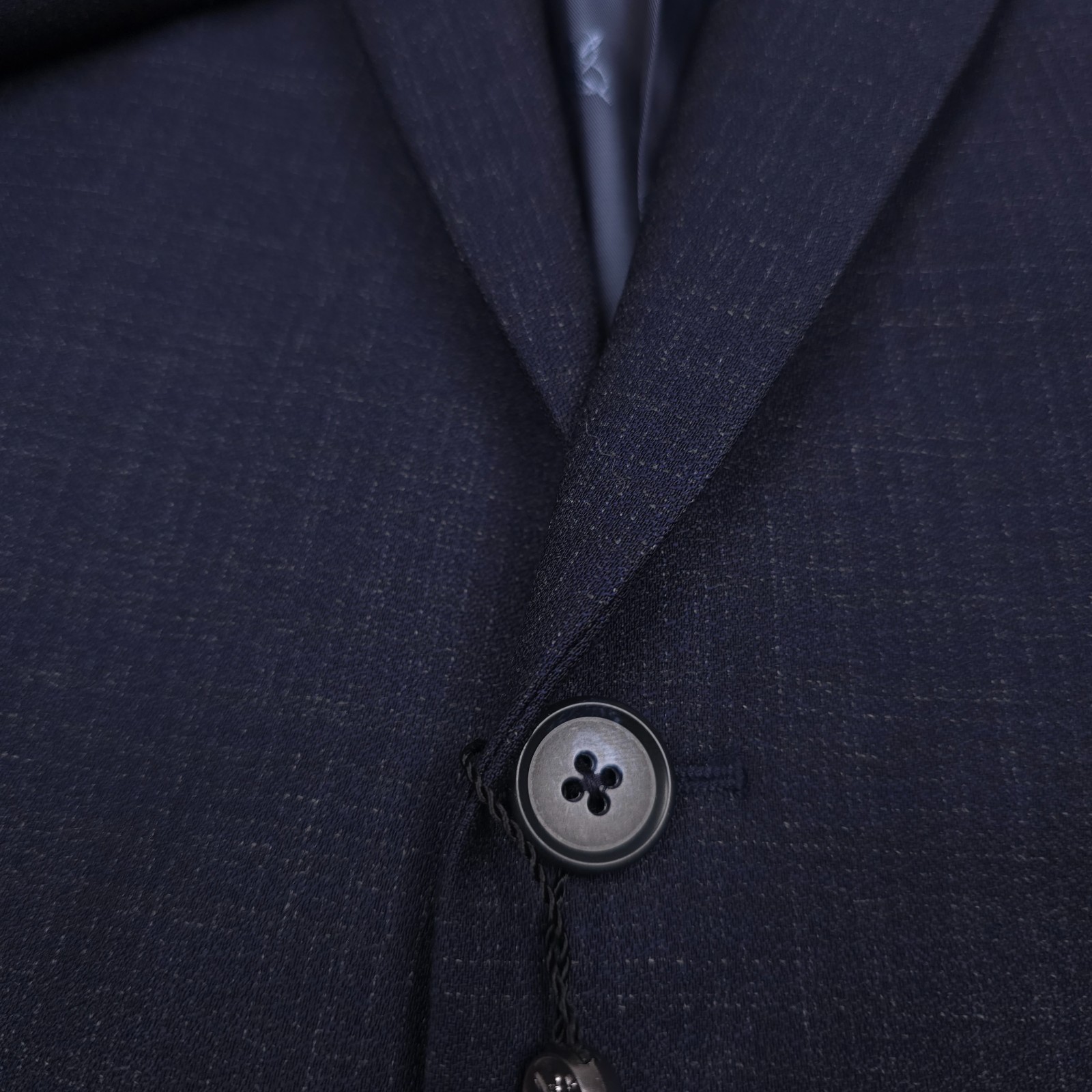 John Varvatos Bleecker Suit Jacket Mens 40R Blue Melange Reda Wool Super 110s