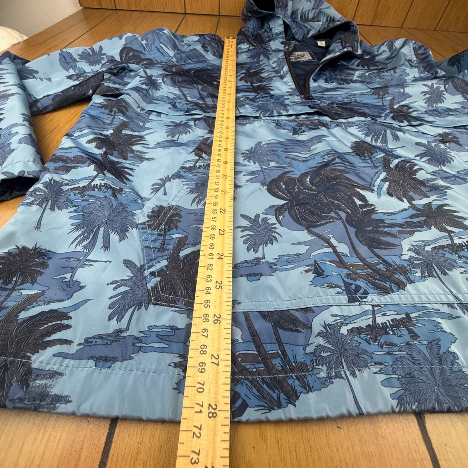 Levi’s Pullover Anorak Jacket Hooded Palm Print Blue XL