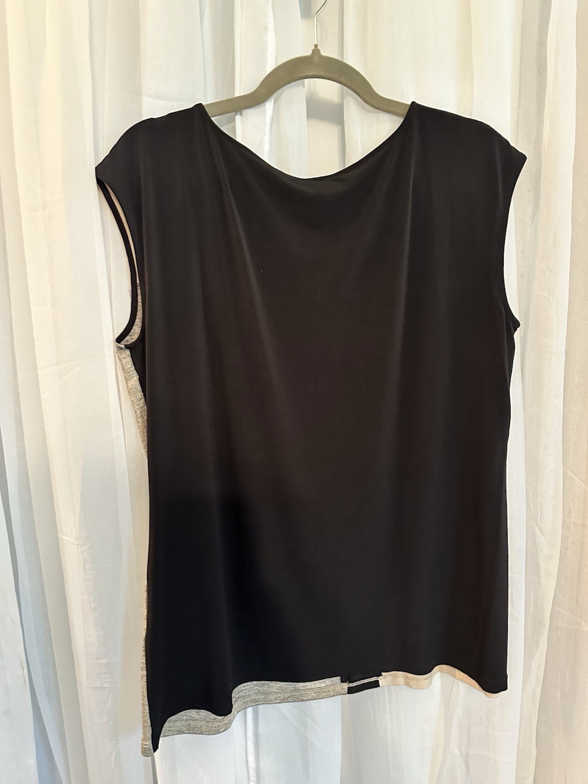 Calvin Klein Black Gold And Beige Sleeveless Shirt