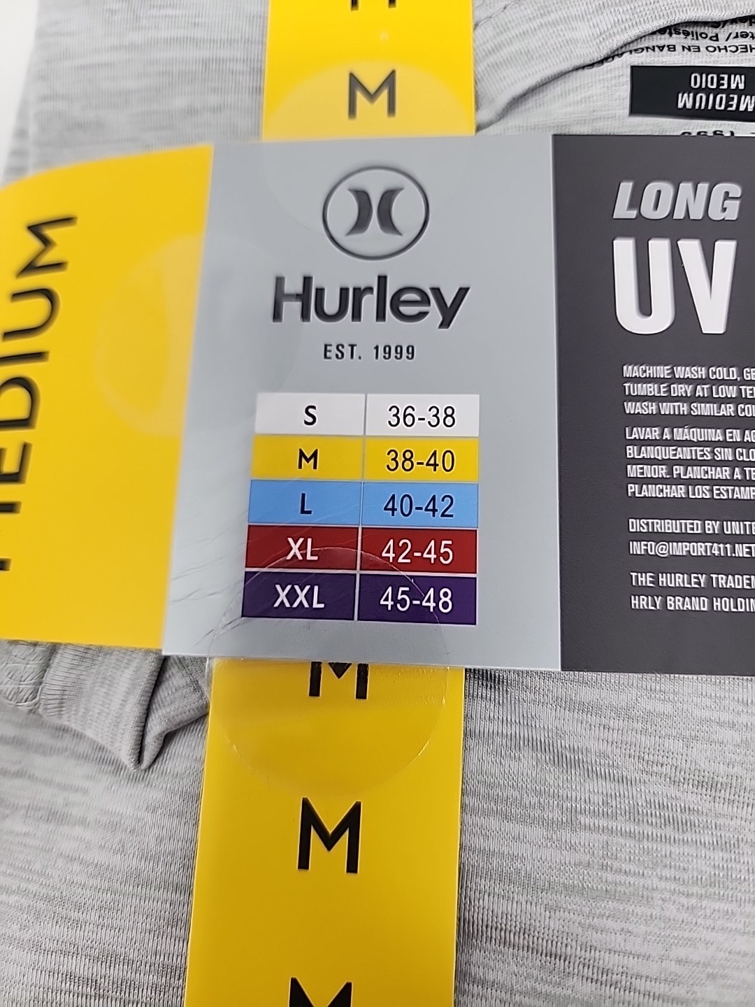 Hurley Men’s Sunny Side Hybrid Stretch Tagless UV T-Shirt M Grey