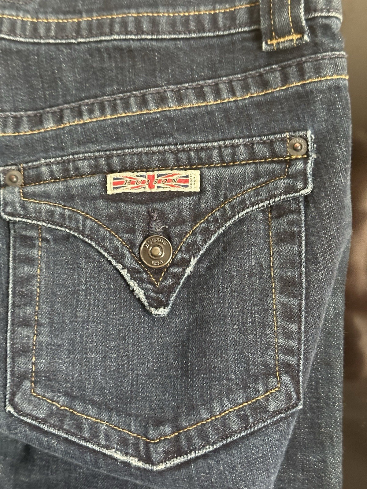 Hudson Signature Bootcut Flap Pocket Jeans Sz 29 Dark Wash Low-Rise