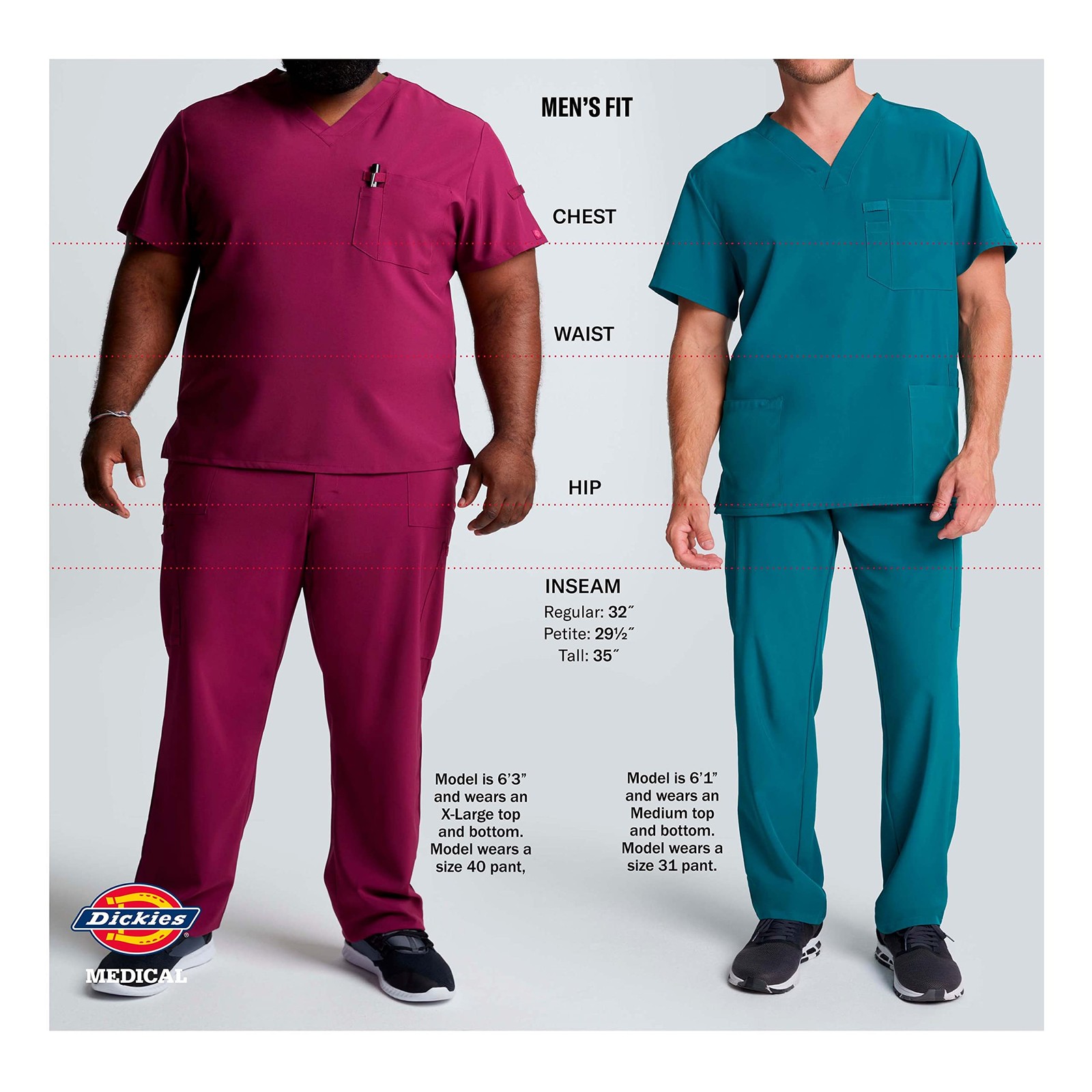 Dickies Dynamix Scrub Pants for Men with Zip Fly, Athletic-Inspired