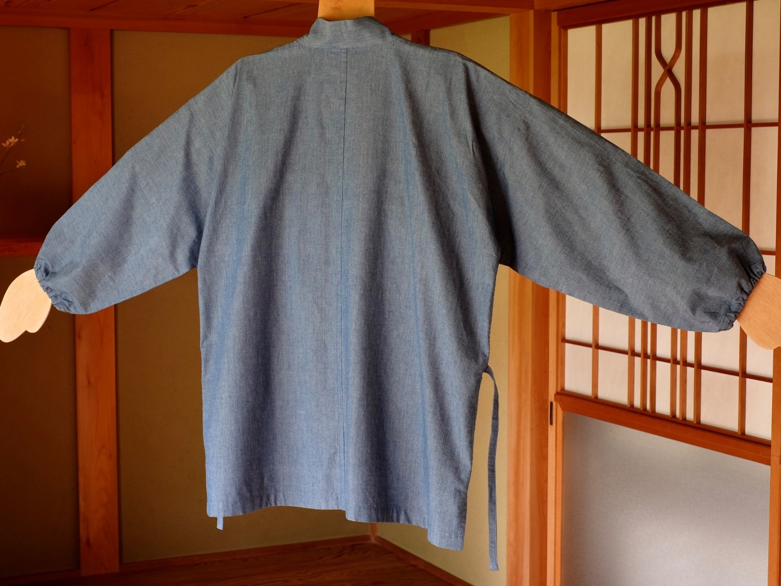 Japanese Samue Top L Blue Cotton Dungaree Workwear Smock Handmade