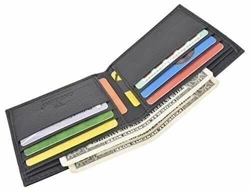 Cavelio Premium Leather Men’s Slim Thin Classic Bifold Wallet