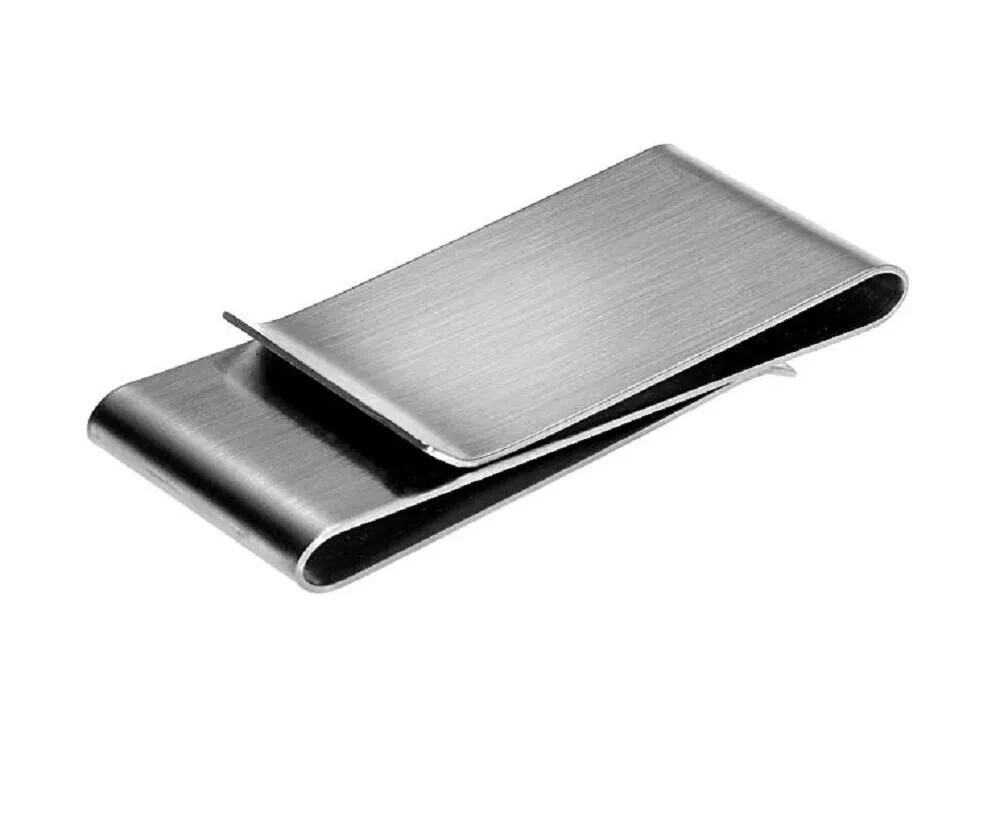 Double-Sided Money Clip Wallet – Stainless Steel Credit Card Holder, Slim Design