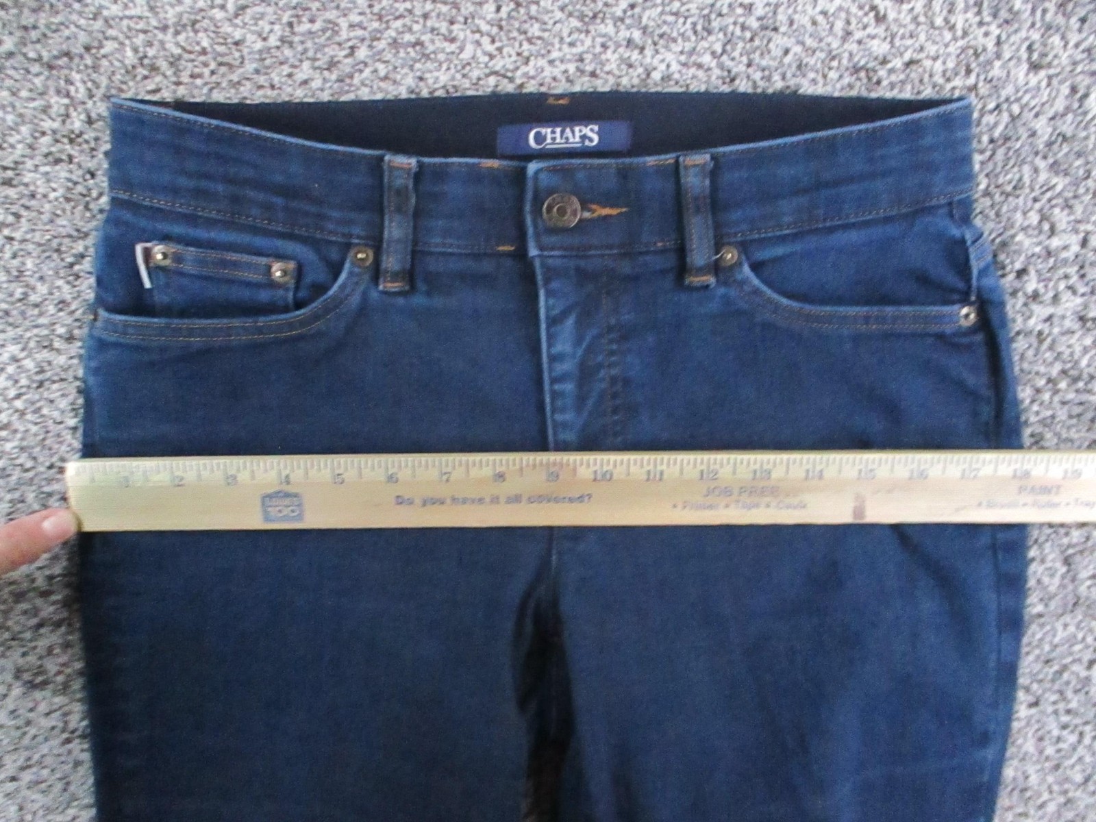 Chaps Jeans Womens 8 Blue Dark Wash Mid Rise Straight Stretch Denim 29×28