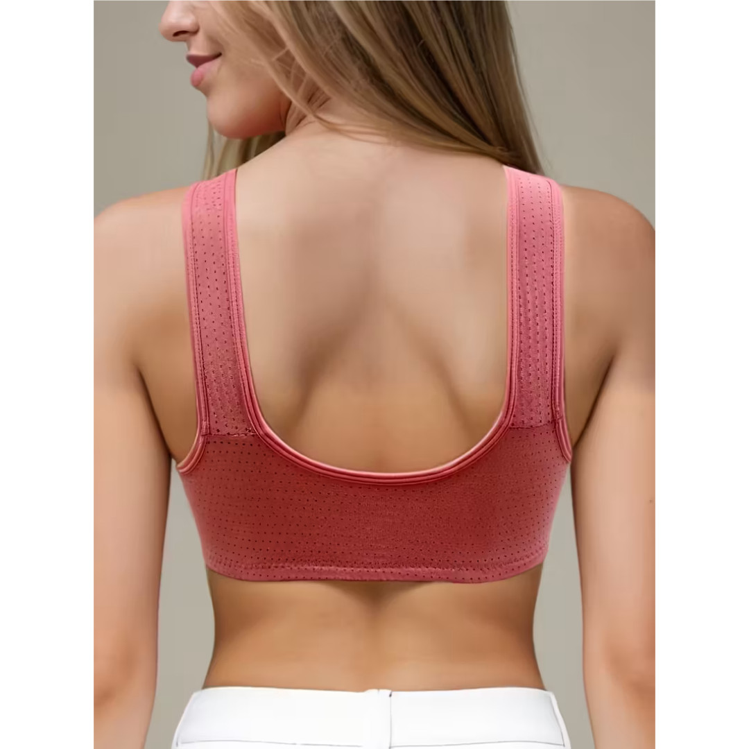 7pcs Set Seniors Bra Front Snap Closure Bras Lace Comfort Wireless for Women US