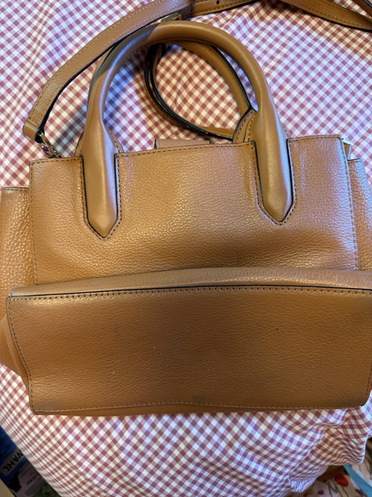 kate spade new york Medium Brown Pebbled Satchel, Detachable Strap, Gold