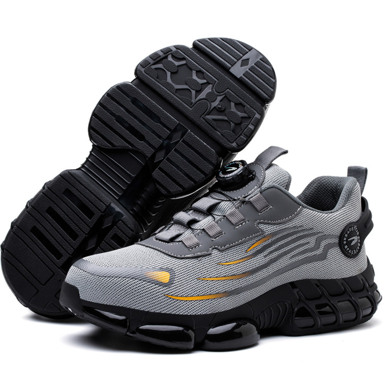 Mens Work Shoes Steel Toe Shoes Lightweight Sneakers Safety Boots black or gray
